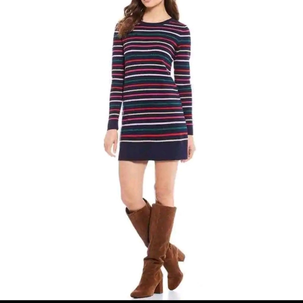 Joules Knitwear Estelle Striped Dress Sweater Youthful Shimmer Fall Winter